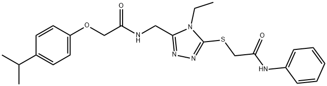 2-{[4-ethyl-5-({[(4-isopropylphenoxy)acetyl]amino}methyl)-4H-1,2,4-triazol-3-yl]sulfanyl}-N-phenylacetamide Struktur