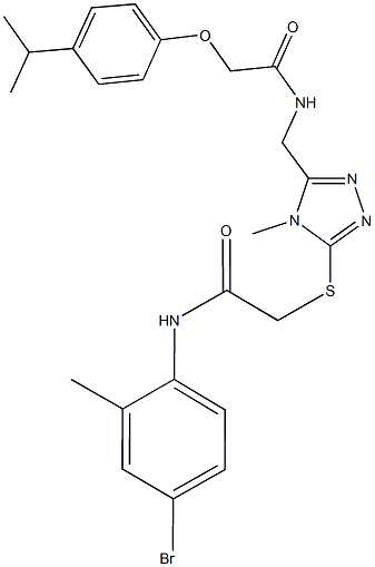 N-[(5-{[2-(4-bromo-2-methylanilino)-2-oxoethyl]sulfanyl}-4-methyl-4H-1,2,4-triazol-3-yl)methyl]-2-(4-isopropylphenoxy)acetamide Struktur