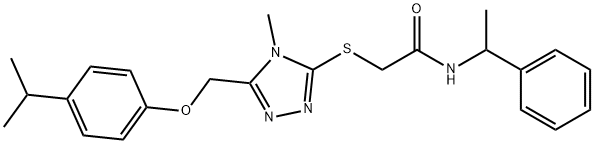 2-({5-[(4-isopropylphenoxy)methyl]-4-methyl-4H-1,2,4-triazol-3-yl}sulfanyl)-N-(1-phenylethyl)acetamide Struktur