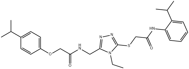 2-{[4-ethyl-5-({[(4-isopropylphenoxy)acetyl]amino}methyl)-4H-1,2,4-triazol-3-yl]sulfanyl}-N-(2-isopropylphenyl)acetamide Struktur