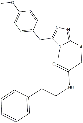 2-{[5-(4-methoxybenzyl)-4-methyl-4H-1,2,4-triazol-3-yl]sulfanyl}-N-(2-phenylethyl)acetamide Struktur