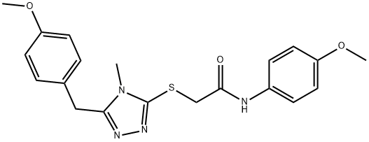 2-{[5-(4-methoxybenzyl)-4-methyl-4H-1,2,4-triazol-3-yl]sulfanyl}-N-(4-methoxyphenyl)acetamide Struktur