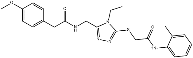 2-{[4-ethyl-5-({[(4-methoxyphenyl)acetyl]amino}methyl)-4H-1,2,4-triazol-3-yl]sulfanyl}-N-(2-methylphenyl)acetamide Struktur