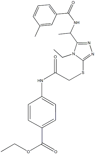 ethyl 4-({[(4-ethyl-5-{1-[(3-methylbenzoyl)amino]ethyl}-4H-1,2,4-triazol-3-yl)sulfanyl]acetyl}amino)benzoate Struktur