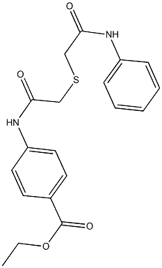 ethyl 4-({[(2-anilino-2-oxoethyl)sulfanyl]acetyl}amino)benzoate Struktur