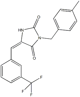 3-(4-methylbenzyl)-5-[3-(trifluoromethyl)benzylidene]-2,4-imidazolidinedione Struktur