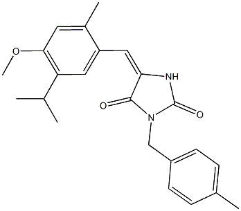 5-(5-isopropyl-4-methoxy-2-methylbenzylidene)-3-(4-methylbenzyl)-2,4-imidazolidinedione Struktur