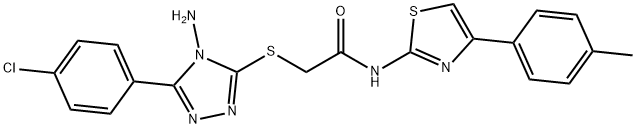 2-{[4-amino-5-(4-chlorophenyl)-4H-1,2,4-triazol-3-yl]sulfanyl}-N-[4-(4-methylphenyl)-1,3-thiazol-2-yl]acetamide Struktur