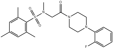 N-{2-[4-(2-fluorophenyl)-1-piperazinyl]-2-oxoethyl}-N,2,4,6-tetramethylbenzenesulfonamide Struktur