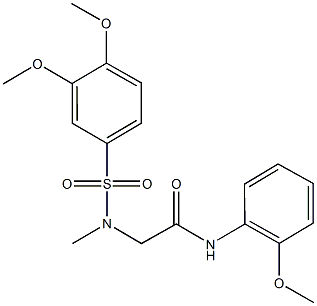 2-[[(3,4-dimethoxyphenyl)sulfonyl](methyl)amino]-N-(2-methoxyphenyl)acetamide Struktur