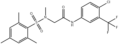 N-[4-chloro-3-(trifluoromethyl)phenyl]-2-[(mesitylsulfonyl)(methyl)amino]acetamide Struktur