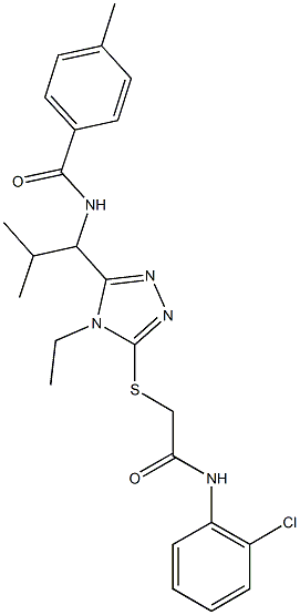 N-[1-(5-{[2-(2-chloroanilino)-2-oxoethyl]sulfanyl}-4-ethyl-4H-1,2,4-triazol-3-yl)-2-methylpropyl]-4-methylbenzamide Struktur