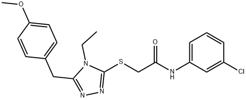 N-(3-chlorophenyl)-2-{[4-ethyl-5-(4-methoxybenzyl)-4H-1,2,4-triazol-3-yl]sulfanyl}acetamide Struktur