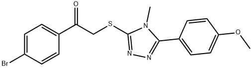 1-(4-bromophenyl)-2-{[5-(4-methoxyphenyl)-4-methyl-4H-1,2,4-triazol-3-yl]sulfanyl}ethanone Struktur