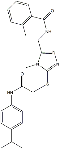 N-[(5-{[2-(4-isopropylanilino)-2-oxoethyl]sulfanyl}-4-methyl-4H-1,2,4-triazol-3-yl)methyl]-2-methylbenzamide Struktur