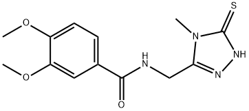 3,4-dimethoxy-N-[(4-methyl-5-sulfanyl-4H-1,2,4-triazol-3-yl)methyl]benzamide Struktur