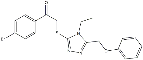 1-(4-bromophenyl)-2-{[4-ethyl-5-(phenoxymethyl)-4H-1,2,4-triazol-3-yl]sulfanyl}ethanone Struktur