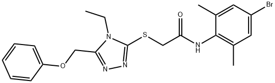 N-(4-bromo-2,6-dimethylphenyl)-2-{[4-ethyl-5-(phenoxymethyl)-4H-1,2,4-triazol-3-yl]sulfanyl}acetamide Struktur