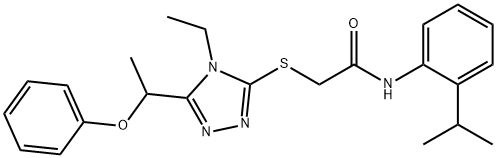 2-{[4-ethyl-5-(1-phenoxyethyl)-4H-1,2,4-triazol-3-yl]sulfanyl}-N-(2-isopropylphenyl)acetamide Struktur