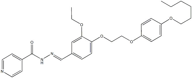 N'-(3-ethoxy-4-{2-[4-(hexyloxy)phenoxy]ethoxy}benzylidene)isonicotinohydrazide Struktur