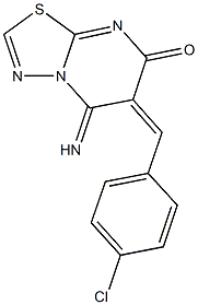 6-(4-chlorobenzylidene)-5-imino-5,6-dihydro-7H-[1,3,4]thiadiazolo[3,2-a]pyrimidin-7-one Struktur