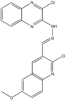 2-chloro-6-methoxy-3-quinolinecarbaldehyde (3-chloro-2-quinoxalinyl)hydrazone Struktur