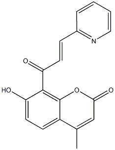 7-hydroxy-4-methyl-8-[3-(2-pyridinyl)acryloyl]-2H-chromen-2-one Struktur