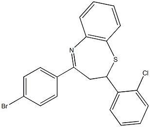 4-(4-bromophenyl)-2-(2-chlorophenyl)-2,3-dihydro-1,5-benzothiazepine Struktur