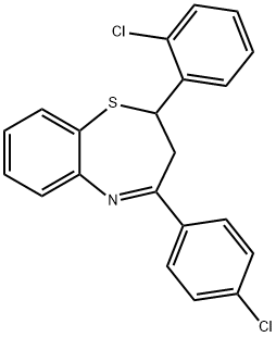 2-(2-chlorophenyl)-4-(4-chlorophenyl)-2,3-dihydro-1,5-benzothiazepine Struktur