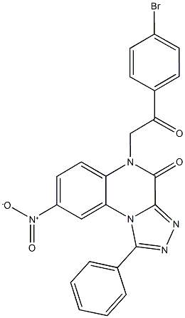 5-[2-(4-bromophenyl)-2-oxoethyl]-8-nitro-1-phenyl[1,2,4]triazolo[4,3-a]quinoxalin-4(5H)-one Struktur