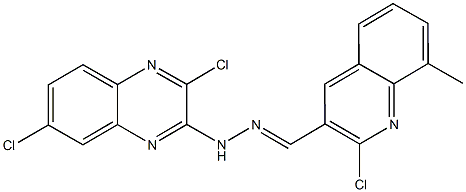 2-chloro-8-methyl-3-quinolinecarbaldehyde (3,7-dichloro-2-quinoxalinyl)hydrazone Struktur