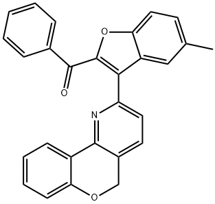 [3-(5H-chromeno[4,3-b]pyridin-2-yl)-5-methyl-1-benzofuran-2-yl](phenyl)methanone Struktur