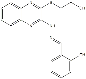 2-hydroxybenzaldehyde {3-[(2-hydroxyethyl)sulfanyl]-2-quinoxalinyl}hydrazone Struktur