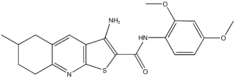 3-amino-N-(2,4-dimethoxyphenyl)-6-methyl-5,6,7,8-tetrahydrothieno[2,3-b]quinoline-2-carboxamide Struktur