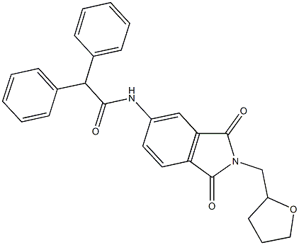 N-[1,3-dioxo-2-(tetrahydro-2-furanylmethyl)-2,3-dihydro-1H-isoindol-5-yl]-2,2-diphenylacetamide Struktur