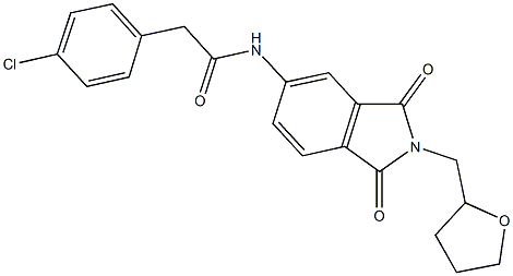 2-(4-chlorophenyl)-N-[1,3-dioxo-2-(tetrahydro-2-furanylmethyl)-2,3-dihydro-1H-isoindol-5-yl]acetamide Struktur