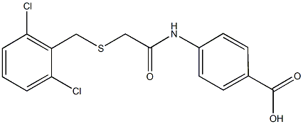 4-({[(2,6-dichlorobenzyl)sulfanyl]acetyl}amino)benzoic acid Struktur