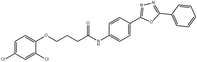 4-(2,4-dichlorophenoxy)-N-[4-(5-phenyl-1,3,4-oxadiazol-2-yl)phenyl]butanamide Struktur