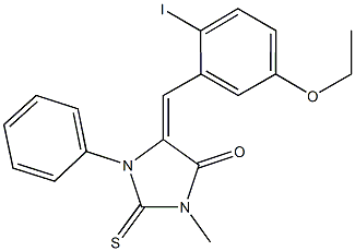 5-(5-ethoxy-2-iodobenzylidene)-3-methyl-1-phenyl-2-thioxo-4-imidazolidinone Struktur