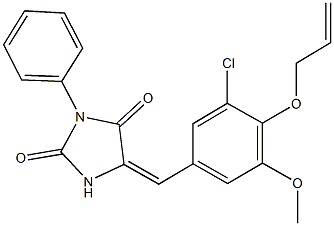 5-[4-(allyloxy)-3-chloro-5-methoxybenzylidene]-3-phenyl-2,4-imidazolidinedione Struktur