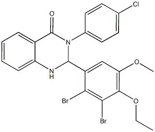 3-(4-chlorophenyl)-2-(2,3-dibromo-4-ethoxy-5-methoxyphenyl)-2,3-dihydro-4(1H)-quinazolinone Struktur