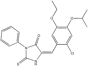 5-(2-chloro-5-ethoxy-4-isopropoxybenzylidene)-3-phenyl-2-thioxo-4-imidazolidinone Struktur