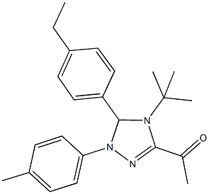 1-[4-tert-butyl-5-(4-ethylphenyl)-1-(4-methylphenyl)-4,5-dihydro-1H-1,2,4-triazol-3-yl]ethanone Struktur