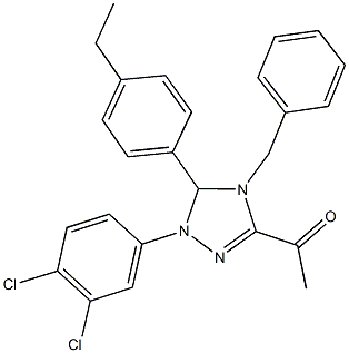 1-[4-benzyl-1-(3,4-dichlorophenyl)-5-(4-ethylphenyl)-4,5-dihydro-1H-1,2,4-triazol-3-yl]ethanone Struktur