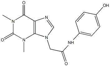 2-(1,3-dimethyl-2,6-dioxo-1,2,3,6-tetrahydro-9H-purin-9-yl)-N-(4-hydroxyphenyl)acetamide Struktur