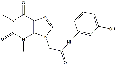 2-(1,3-dimethyl-2,6-dioxo-1,2,3,6-tetrahydro-9H-purin-9-yl)-N-(3-hydroxyphenyl)acetamide Struktur