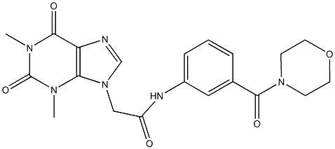 2-(1,3-dimethyl-2,6-dioxo-1,2,3,6-tetrahydro-9H-purin-9-yl)-N-[3-(4-morpholinylcarbonyl)phenyl]acetamide Struktur