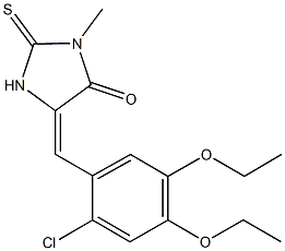 5-(2-chloro-4,5-diethoxybenzylidene)-3-methyl-2-thioxo-4-imidazolidinone Struktur