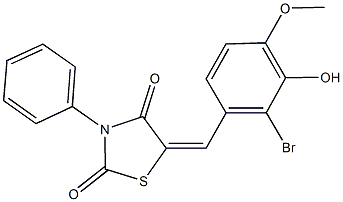 5-(2-bromo-3-hydroxy-4-methoxybenzylidene)-3-phenyl-1,3-thiazolidine-2,4-dione Struktur