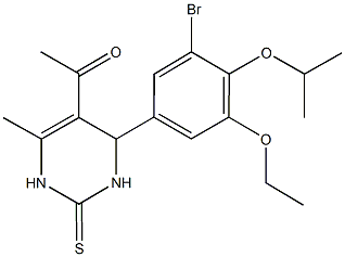 1-[4-(3-bromo-5-ethoxy-4-isopropoxyphenyl)-6-methyl-2-thioxo-1,2,3,4-tetrahydro-5-pyrimidinyl]ethanone Struktur